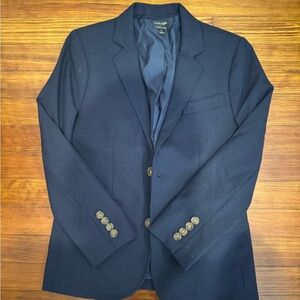 J.Crew Crewcuts Boy's Thompson Wool Suiting Jacking Navy Blue Size 10